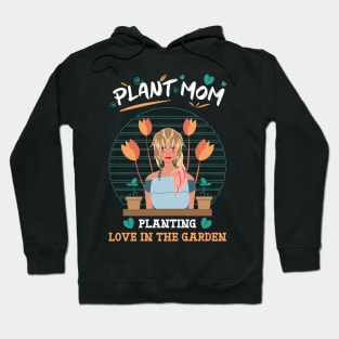 Plant mom planting love in the garden orange Hoodie